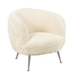 Off White Sheepskin Chair